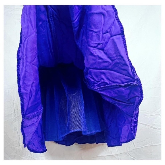 Vintage 90s Purple Velvet Sparkly Fit and Flare Cocktail Party Dress - Picture 9 of 9